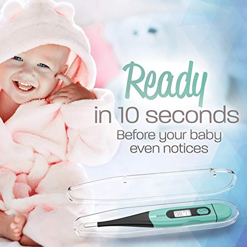 Baby Thermometer for Fever - Rectal Thermometer - Baby Digital Thermometer - Thermometer for Kids - Digital Kids Thermometer - Keenhealth K-DT-131 (Green) - Thumbnail 2