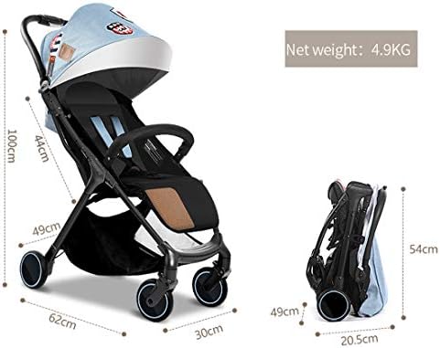 Baby Stroller — Lightweight City Jogging Stroller Can take The Plane i9—Contact us for Free Premium Baby Clothing (Denim Blue Color)