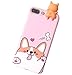 iPhone 6s Plus 3D Animal Cell Phone TPU Case Cute Welsh Corgi Peeking on Top Slim Flexible Crystal Silicone Protective TPU Skin Case Cover for iPhone 6 Plus(iPhone 6s Plus/6 Plus, Corgi Pink)