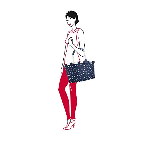 reisenthel Carrybag Fabric Picnic Tote, Sturdy Lightweight Basket for Shopping and Storage, Spots Navy - Thumbnail 6