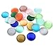 60pcs 12mm Mixed Candy Color Flatback Round Cat's Eye Stone Beads Cabochons DIY Opal Cabochon Beads for Jewelry Making Clay Findings (M269)