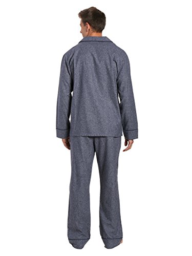 Men's Premium Flannel Pajama Set - Dark Blue - Medium - Thumbnail 2