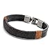 ERAWAN New Surfer Men's Vintage Hemp Wrap Leather Wristband Bracelet Cuff Black Brown EW sakcharn (Black)