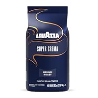 Lavazza Super Crema Whole Bean Coffee, Medium Espresso Roast, Arabica and Robusta Blend, 2.2 lb Bag, Package May Vary (Pack of 1)