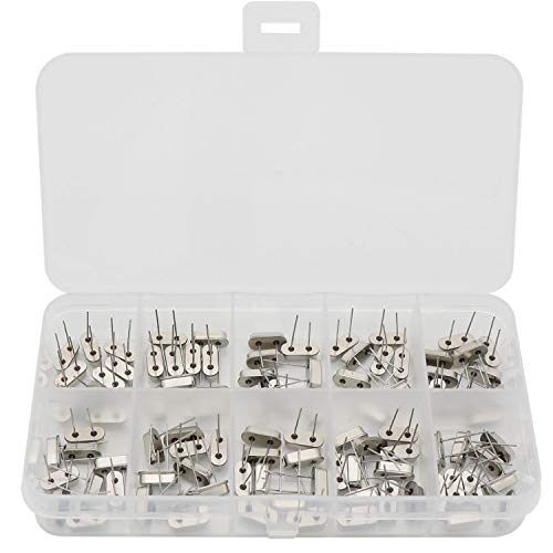 100 Pcs 10 Value DIP Quartz Crystal Oscillator 4MHz, 4.096MHz, 6MHz, 8MHz, 10MHz, 11.0592MHz, 12MHz, 16MHz, 20MHz, 24MHz Crystal Resonators Oscillator Assortment Kit Each of 10Pcs