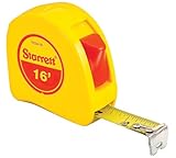 Starrett KTS34-16-N ABS Plastic Case Yellow Measuring Pocket Tape, English Graduation Style, 16' Length, 0.75