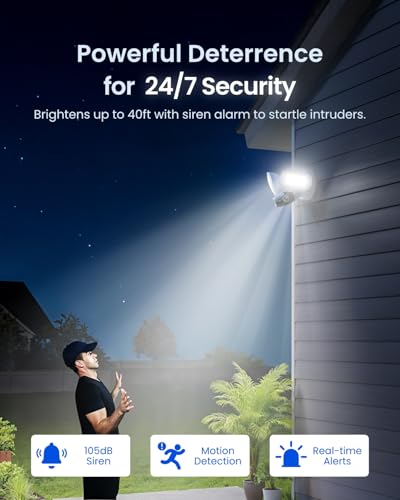Reolink Elite Floodlight WiFi, 4K 8MP 180° Panoramic Wired Floodlight Camera, Adjustable 3000 Lumens Spotlights, AI Video Search, Dual-Band Wi-Fi 6, 24/7 Recording, No Monthly Fees