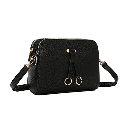 ELIOX Women's Small Shoulder Bag with 3 Large Compartments – Hand Bag PU Leather Synthetic – Fashion Handbag Shoulder Bags – Crossbody Bag
