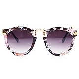 HuaYang Unisex Fashion Vintage Aviator Sunglasses Glasses Shades Goggles(Floral)