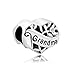 Creationtop Valentine's Day Gifts European Charms Silver Plated I Love You Grandma Sister Heart Filigree Charm Bead (4.8-5mm), 0.42