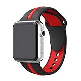 YASPARK Compatible Apple Watch Band 38mm/42mm, 40mm/44mm, Soft Silicone Strap Adjustable Replacement iWatch Bands for Apple Watch Sport, Series 4/3/2/1 (Large Size)