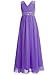 FAIRY COUPLE Girl's Embellished V-Neck Long Flower Girl Junior Bridesmaid Dress for Wedding Party K0156