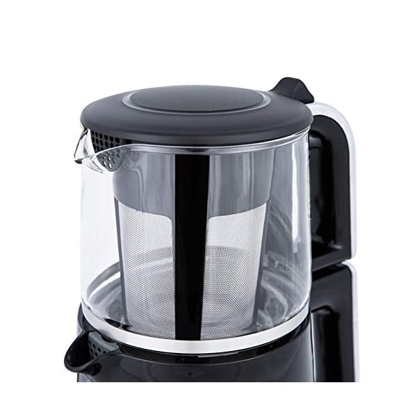 Karaca Caysever Teekanne Sprechende Teemaschine Chrome, 1.5 LT Wassertank, 0.8 LT Glaskanne, TÃ¼rkischer Teekocher, Teepot, Wasserkocher, Water Kettle, Teepot und Wasserkocher, CaydanlÄ±k – Bild 3