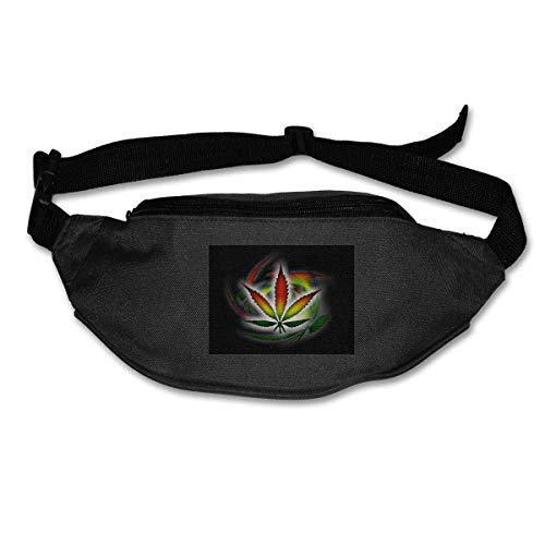 Waist Fanny Pack Weed Leaves Print Men Runner's Adjustable Bum Bag