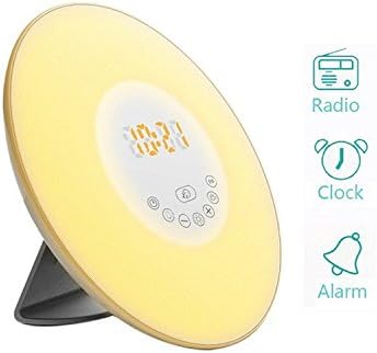 Wake Up Light with Sunrise Simulation Light &amp; Sunset Simulation Light Alarm Clock White