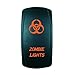 QUNQI STAR 5 pin Laser Backlit Rocker Switch Rock Lights 20A 12V On/Off LED Light Toggle Switch with Jumper Wires Set（Zombie Lights,Orange）