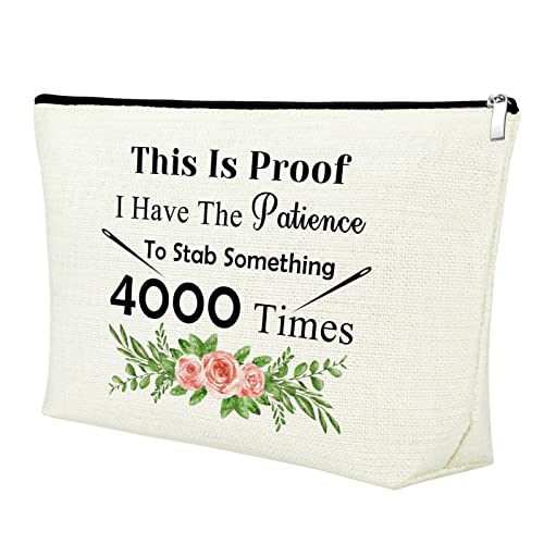 Mxrymvu Cross Stitch Project Gifts Makeup Bag Sewing Gift Cosmetic Bag for Mom Grandma Aunt Sister Daughter Quilter Cross Stitch Supplies Birthday Christmas Thanksgiving Unique Present Travel Pouch