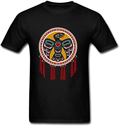 Layannie Men's Native American Drum With Eagle Short Sleeve T shirt XL