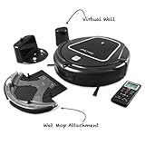 PureClean Robot Vacuum Cleaner - Robotic Home Cleaning for Carpet & Hardwood Floor, Programmable Schedule, Smart Self Charging Dock, Wet Mop Tank, HEPA Filter Pet Hair Allergies Friendly - (PUCRC65) (Kitchen)