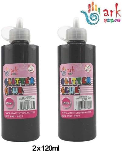 2 x Ark's Sparkling Glitter Glue - 120ml (Black) - Image 3