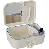 Denture Travel Case With Built In Mirror And Brush - Sturdy, Compact And Leak-Proof Travel Case Ideal For Dental Appliances And Mouth Guards - By Home-X