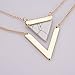 Zealmer Women 16K Gold Plated Marble Triangle Stone Pendant Necklace Gray