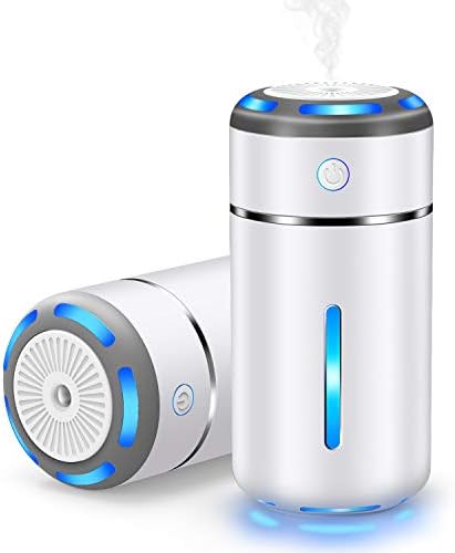 Bestore Tabletop Humidifier, Car Humidifier, Aroma, Hypochlorous Acid Compatible, Disinfecting Ultrasonic Type, Mini Humidifier, Ultra Silent, 7 Color Changing LED Light, 10 Hours Continuous Humidification, Plastic Bottle, Small, Empty Firing Prevention, Room Car, Office, Prevents Dry/Pollen Disease in White 6.1 fl oz (230 ml)
