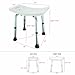 Ez2care Adjustable Lightweight Shower Bench, White