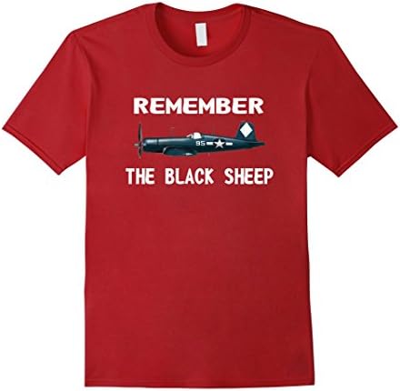 Men's Corsair WWII History T Shirt Black Sheep Squadron, Jet Pilot Small Cranberry