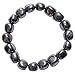 Zenergy Gems CHARGED Natural Hematite Crystal Bracelet Tumble Polished & Stretchy + Selenite Heart Charging Crystal Included