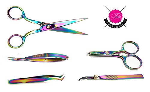 Tula Pink Five-Piece Sewing Scissors and Tool Set, Rainbow Patina