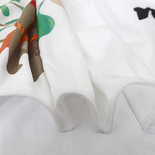 Milstone Blanket, Idealhouse 100% Cotton 1-12 Mouths Baby Boy Girl Toddlers Monthly Milstone Blankets, Cute Animals Printed Photography Background Props Blankets for Newborn Infants, 40" x 40"