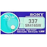 Sony 337 (SR416SW) 1.55V Silver Oxide 0%Hg Mercury Free Watch Battery (10 Batteries)
