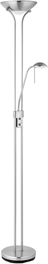 National Lighting Mother and Child Uplighter Floor Lamp Satin Chrome