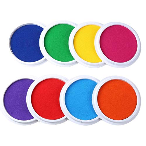 Holoras Ink Stamp Pads for Kids, 8 Colors Washable Craft Fingerprint Ink Pad Kit for Children DIY Painting