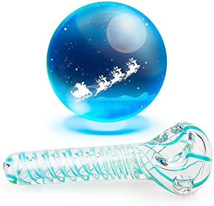SZZX Pipe 4.5 Inch Long,New Style Available Collection Handmade Spiral Glass (Cyan-Blue)