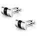 Gem Stone King Silver and Black Contoured Stainless Steel Shirts Cufflinks Men's Fashion Luxurious Tuxedo Charm Business Wedding (20X12MM)