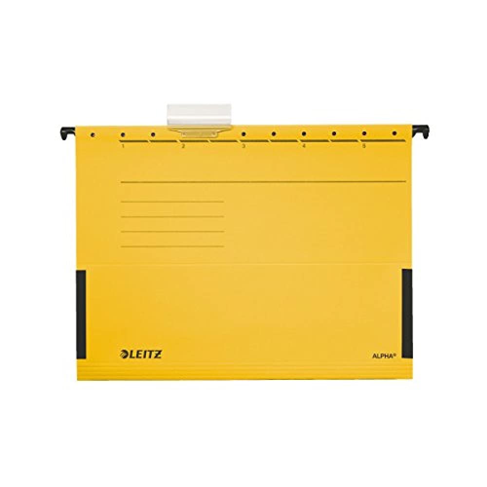 Esselte Leitz Alpha-Suspension File-Landscape Format with Side Tabs ® Premium Card Yellow