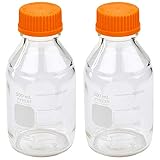 Corning PYREX #1395-500, 500ml Round Media Storage Bottle, with GL45 Screw Cap (Pack of 2)