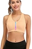 Women's Zip Front Sports Bra Wireless Post-Surgery