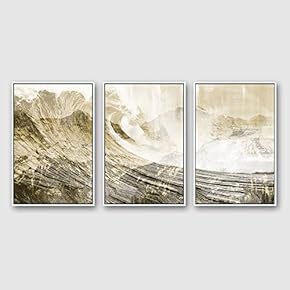 3 Piece Framed CanvasWall Art for Living Room, Bedroom Golden Waves Canvas Prints for Modern Home Decoration Ready to Hang - 16"x24"x3 Panels