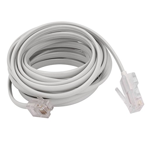 uxcell White RJ11 6P4C to RJ45 8P4C Modular Telephone Network Extension Cable 3 Meter 10ft - Thumbnail 2