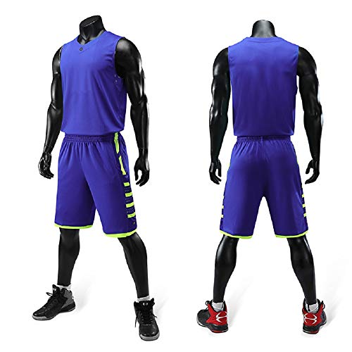 Personalized Basketball Jersey Sportswear Team Uniforms 2 Piece Set. Custom Name/Number on Front & Back. V Neck. (Light Blue) - Thumbnail 2