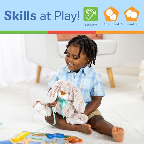 Melissa & Doug Burrow Bunny Stuffed Animal Plushie with Big Feet, Floppy Ears & Fluffy Tail, Adorable Pretend Play Toddler Toys for Girls & Boys 3+