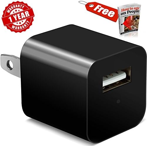 Hidden Spy Charger Camera with 32GB by iFlashJump | Usb iphone Wall Plug - Mini Ac Phone Adapter - Small Secret Recorder - Covert Nanny Cam - 1080P Full HD Video, Activated Sensor, Motion Detection