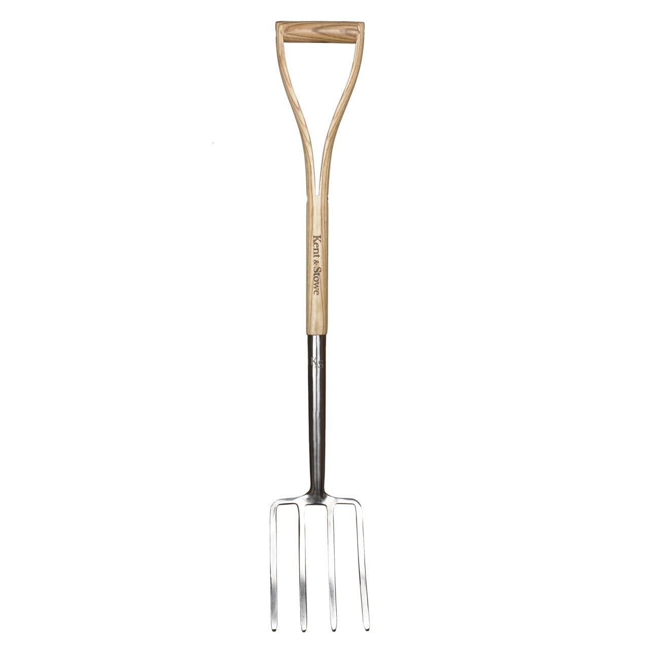 Kent & Stowe Kids Spade Fork - Lightweight Garden Fork for Kids Made of Stainless Steel Small Pitchfork with Ash Handle Length 28"