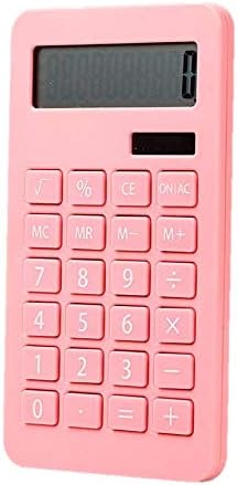 Pink Desktop Electronic Office Calculator, Big Buttons,Kids Calculator, Solar Dual-Power