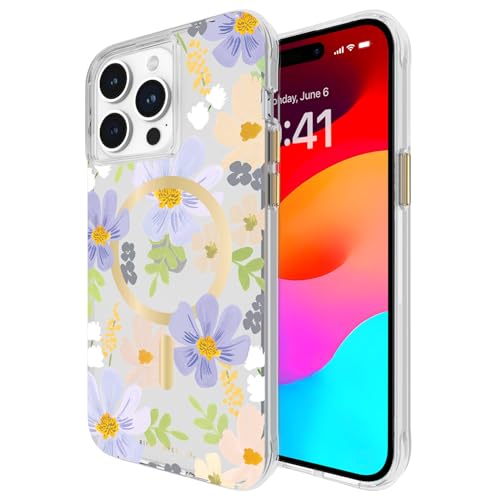 Rifle Paper Co. - Funda para iPhone 15 Pro MAX [Compatible con MagSafe] [protección contra caídas de 12 pies] Bonita Funda para iPhone de 6.7 Pulgadas con patrón Floral, tecnología antiarañazos,