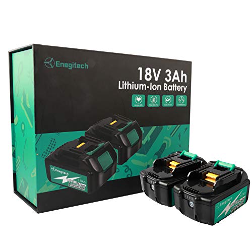 Enegitech 18V Lithium-ion Battery 3.0Ah Real Capacity 2 Pack with LED Indicator Cordless Power Tool Batteries ETB1830B, Repalce for Makita BL1830B - Thumbnail 7