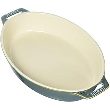staub ceramics baking oval dish piece matte turquoise rustic inch